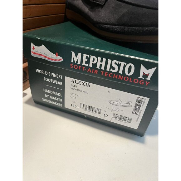 New w/ Box MEPHISTO Alexis Mocassin Loafer Blue Suede 9855  EU 11.5  US 12 - Picture 9 of 13